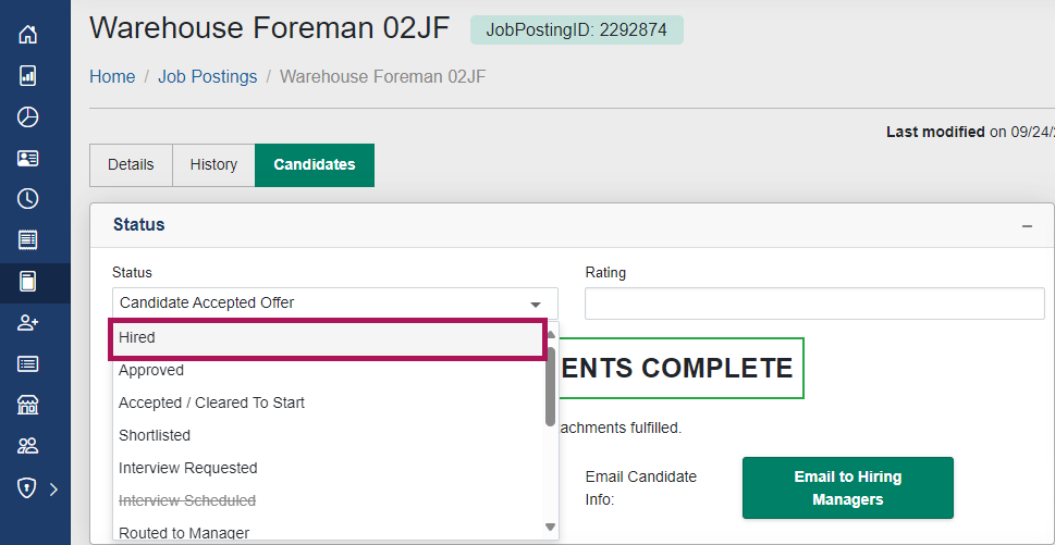 SimpleVMS - Job Listing - Status Drop-Down - Hired (Cropped).png