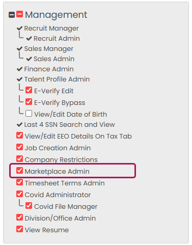 Marketplace Admin permission