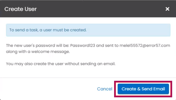 Create and send email