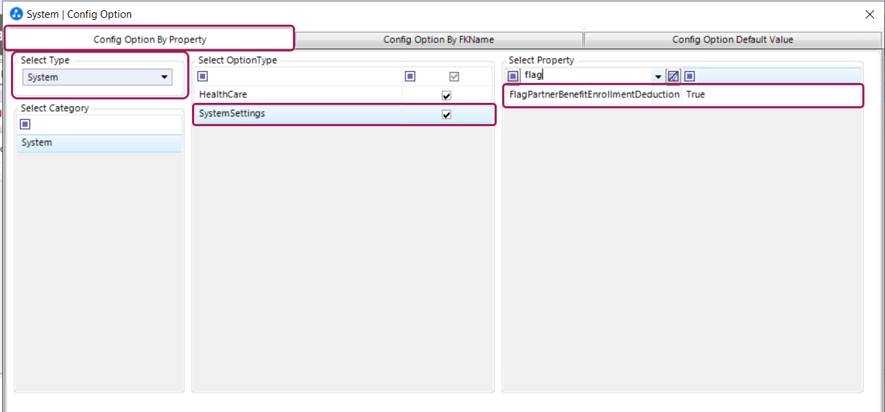Configuration setting