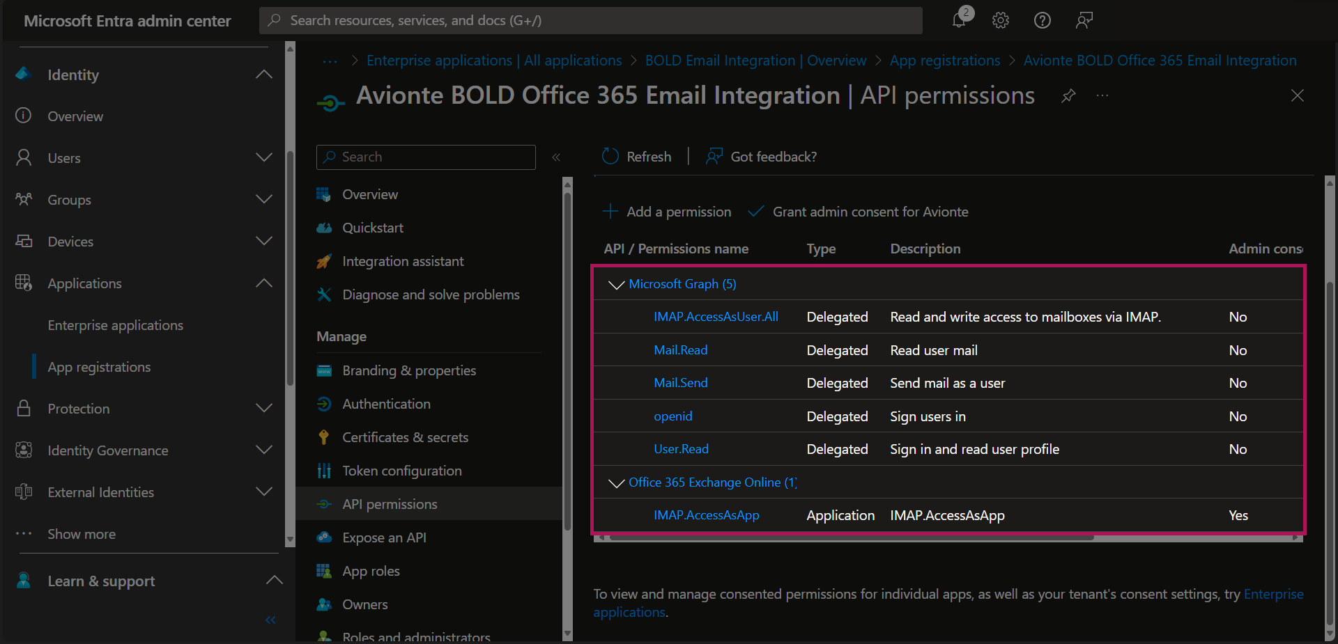 Entra - App Registrations - Bold Registration - API Permissions - Permissions Added Highlighted.png