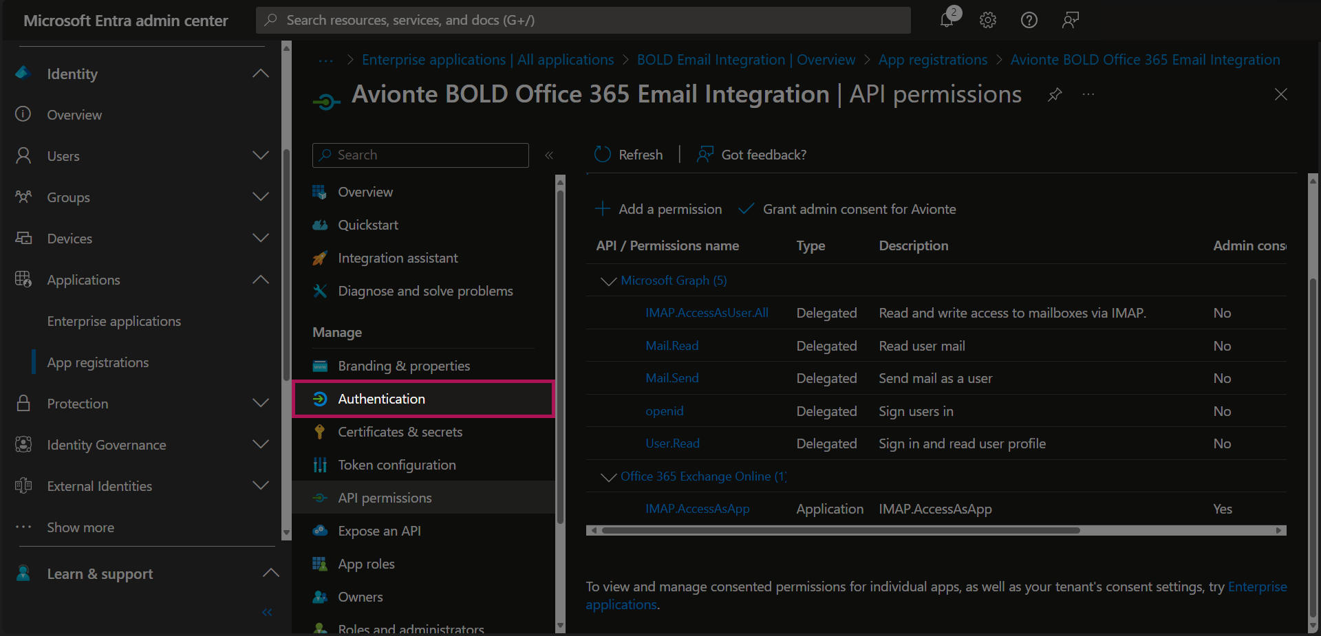 Entra - App Registrations - Bold Registration - API Permissions - Permissions Added - Authentication.png
