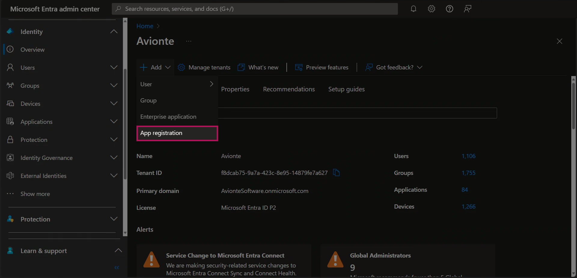 Entra - Overview - Add Drop-Down Menu - App Registration.png