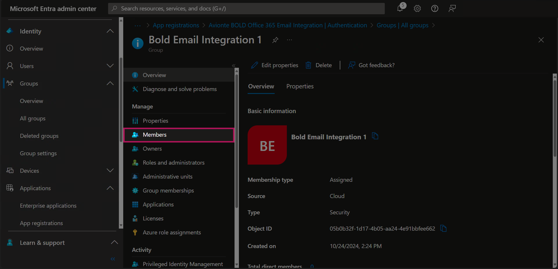 Entra - Groups - All Groups - Group Added - Group Selected - Members Button.png