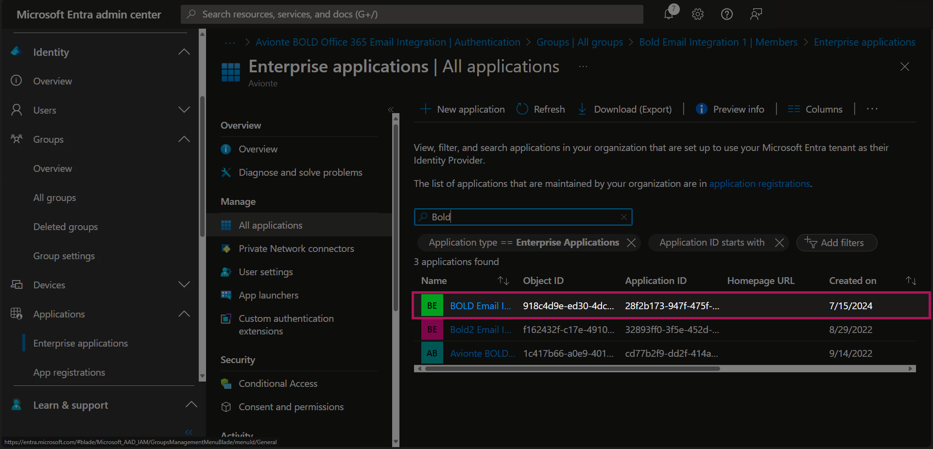 Entra - Enterprise Applications - Search Bar - Integration Highlighted.png