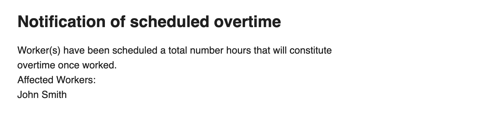 Overtime Alert email template