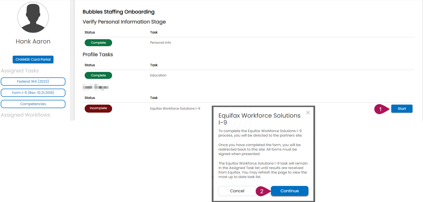 Equifax redirect pop-up screen