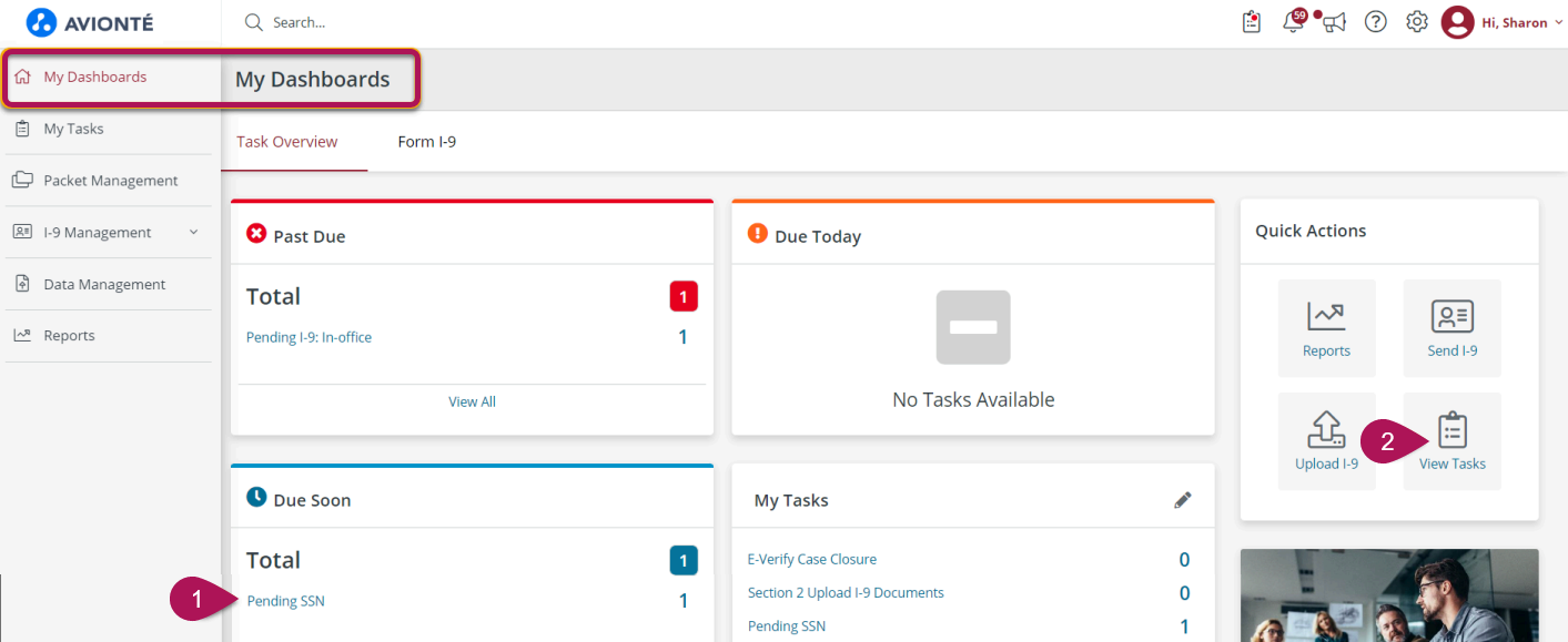 Task navigation options