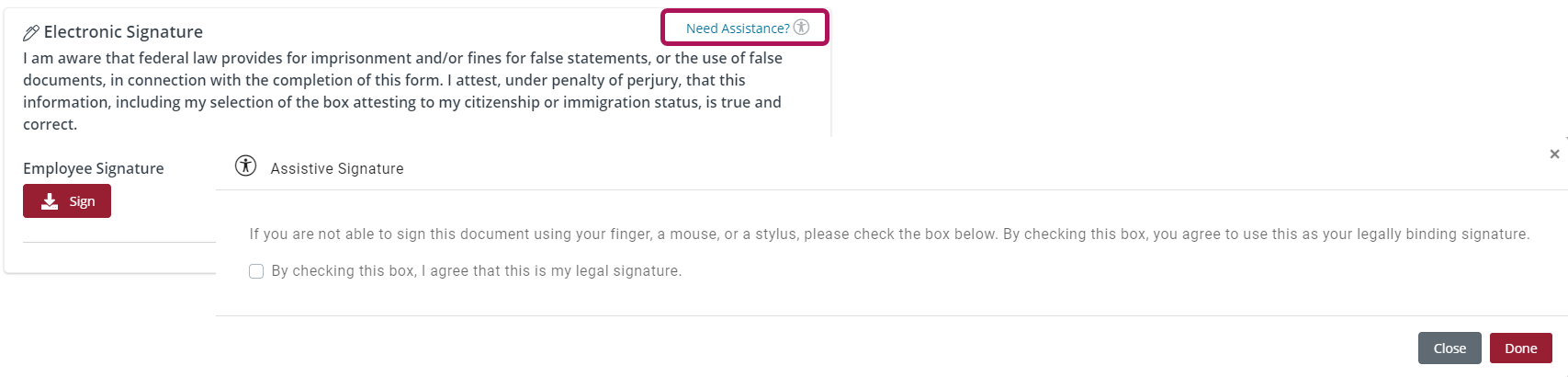 Signature confirmation