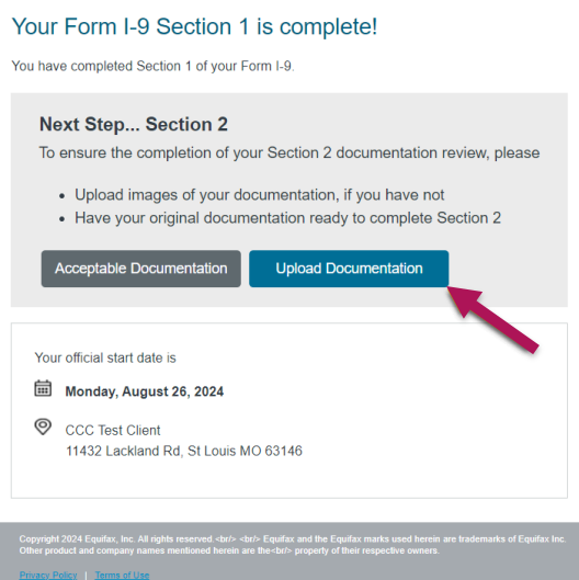 Authentication screen