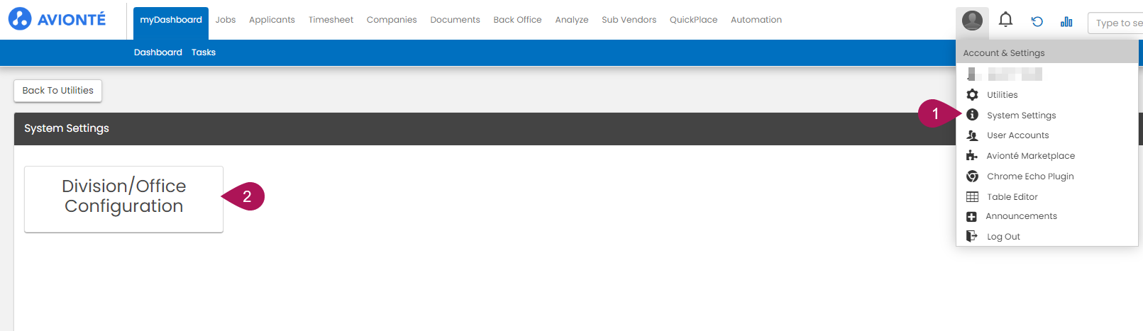 Division/Office Configuration
