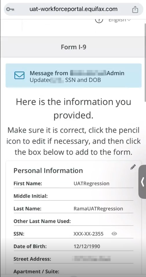 Section 1 Review screen