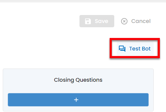 Test Bot button