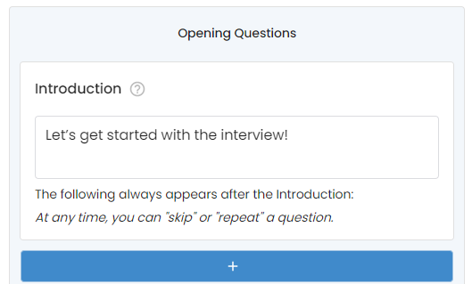Opening question default text