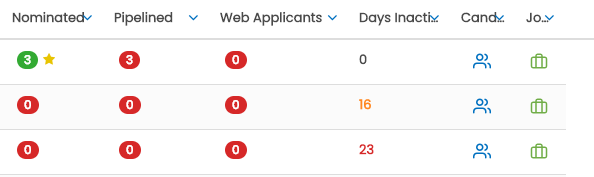 Posted job indicator on Job Board Search page