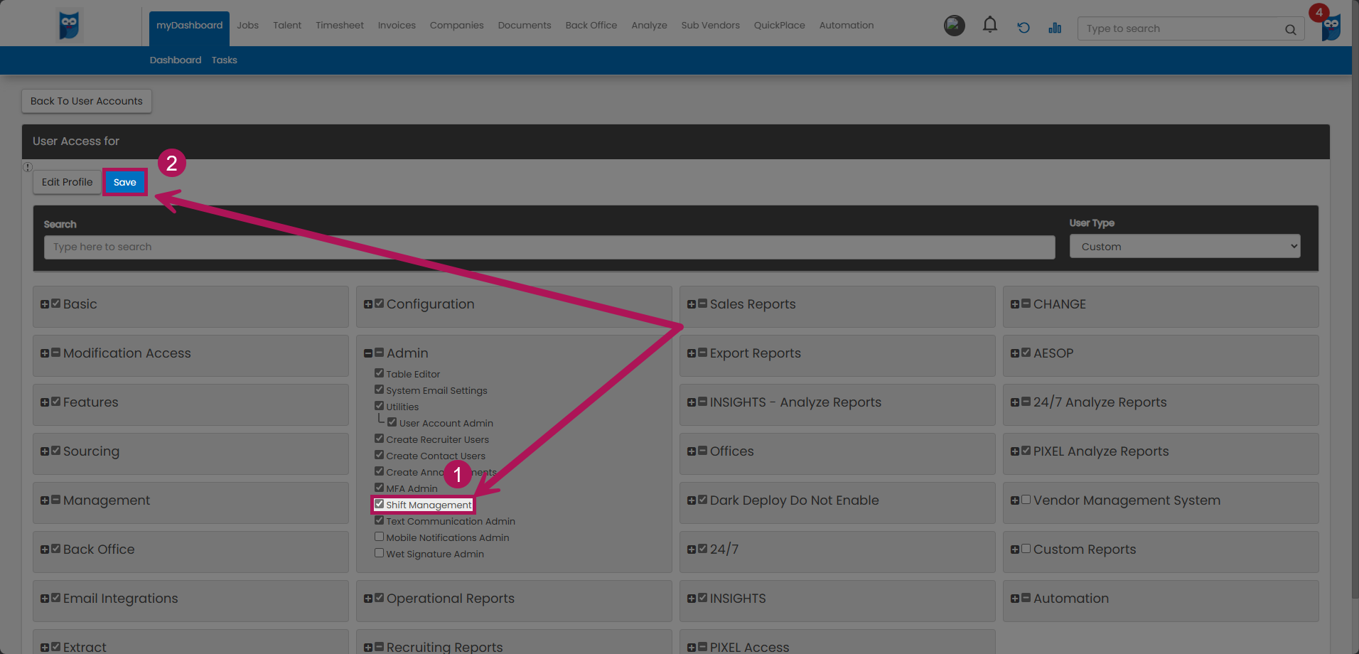 Bold - User Access - Shift Management Permission & Save Highlighted.png