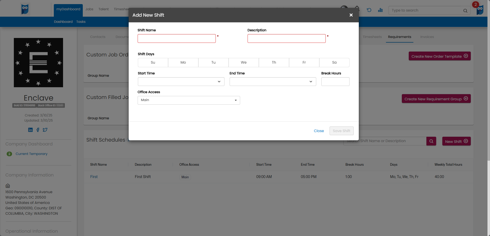 Bold - Companies - Company Profile - Requirements Tab - Add New Shift Pop-Up.png