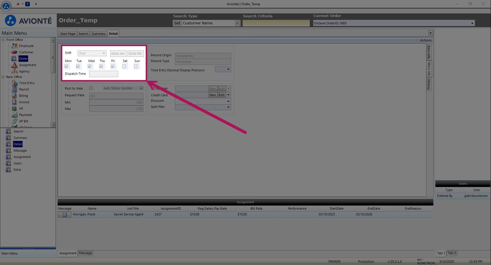 Back Office - Order - Detail - More Info - Shift Section Highlighted.png