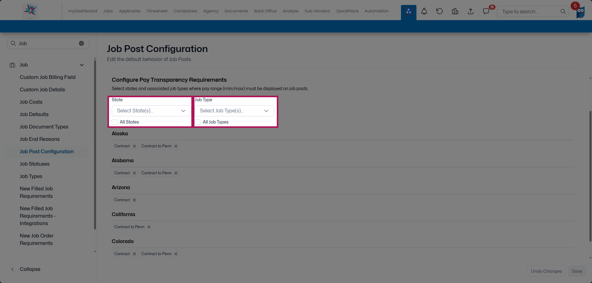 Pay Transparency Rules configuration