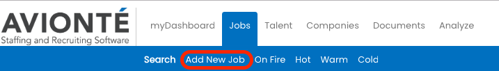 Creating a job via Add New Job on the Jobs tab