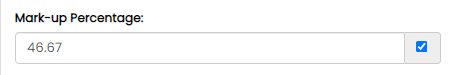 Mark-up percentage manual entry
