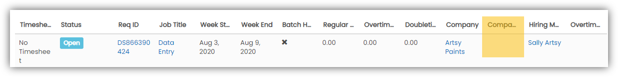 Talent - Timesheets