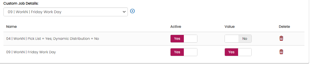 Custom Job Details field