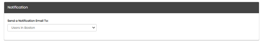 Notification tab on the Create Job flyout