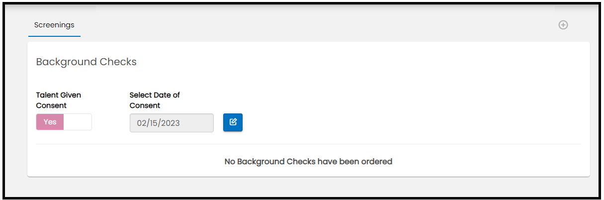Screenings tab