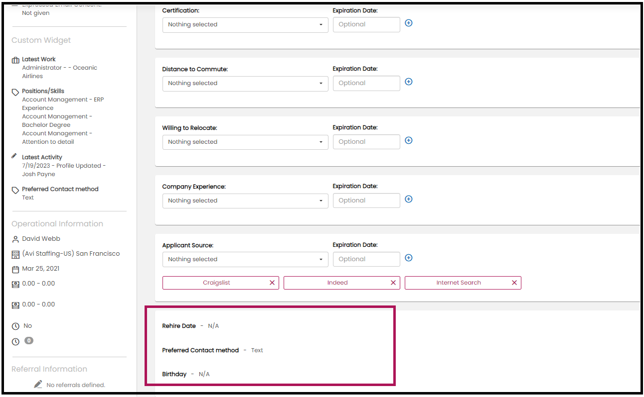 Custom Tags field on Tags tab