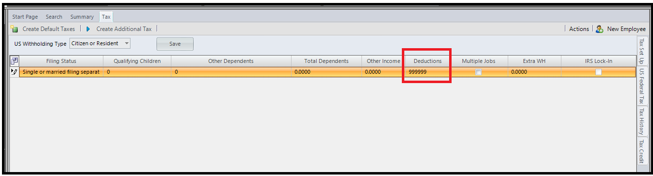 Federal W-4 fields in Classic Back Office