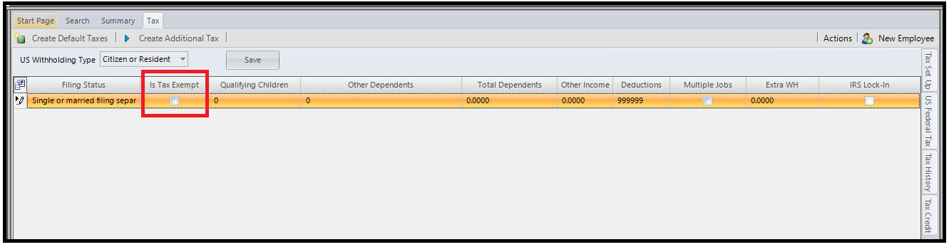 Is Tax Exempt field in Classic Back Office