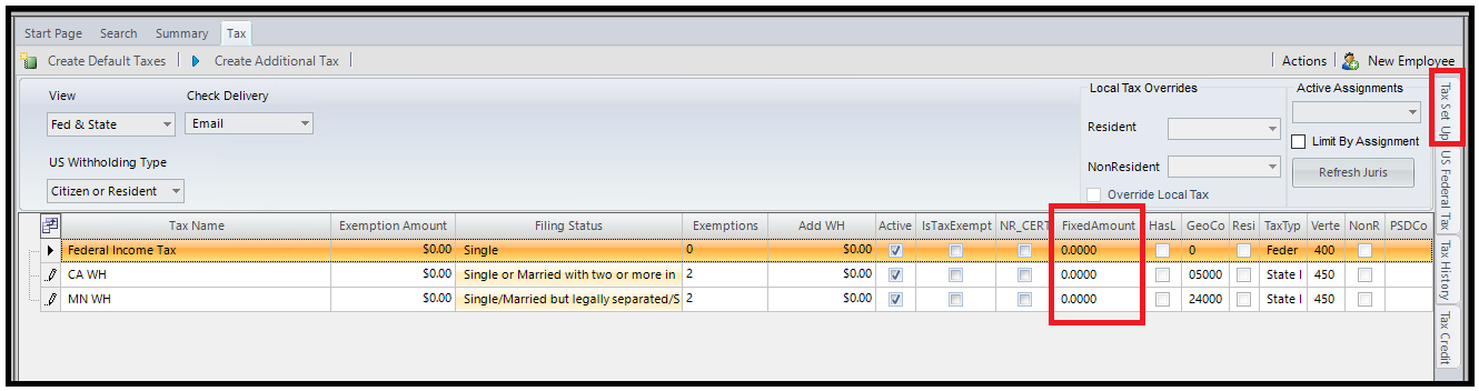 Fixed Amount Withholding field in Classic Back Office