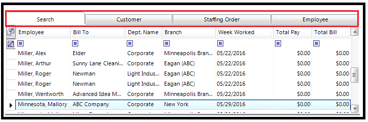 Bottom Section of Card View showing navigation tabs