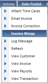 Invoice Merge action
