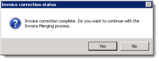Invoice correction confirmation