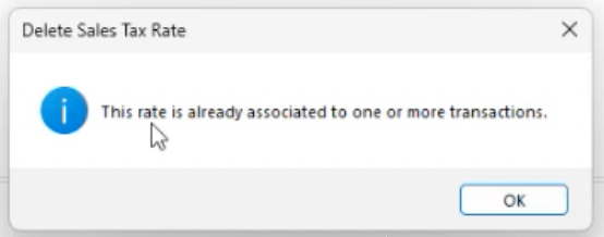 Deletion prevented error message