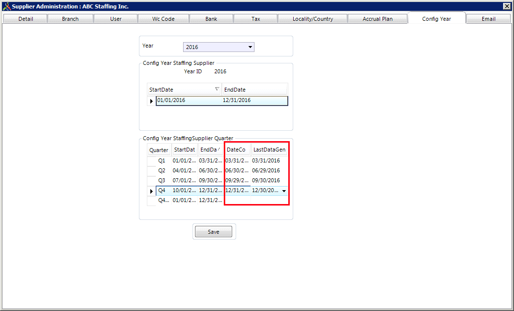 Config Year date fields
