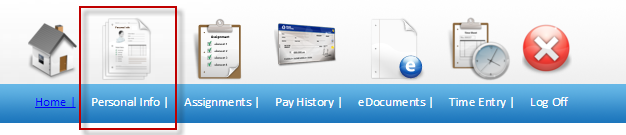 Personal Info menu item