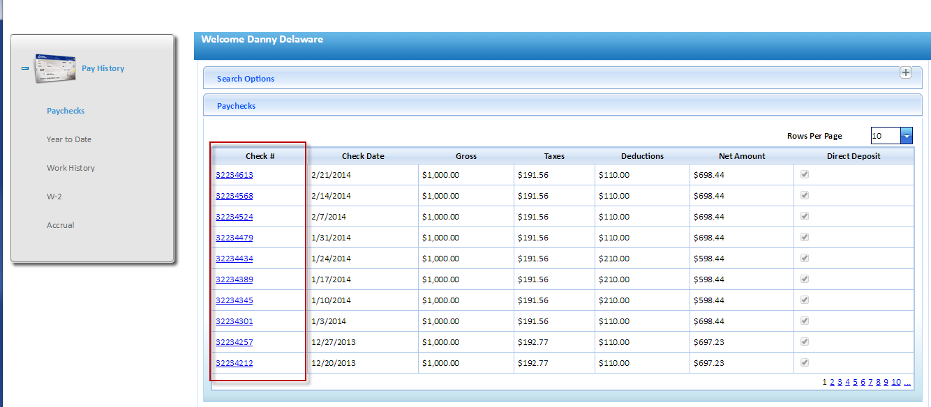 Pay History check list
