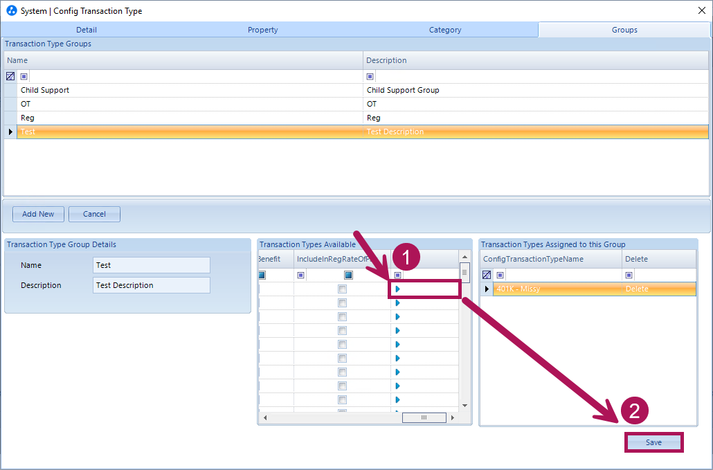 Back Office - Start Page - Config Transaction Type - Groups Tab - Add New - Scrolled Right - Type Added.png