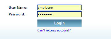 Employee Portal login page