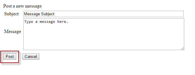 Post or Cancel message