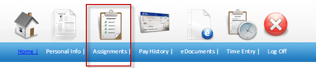 Assignments menu item