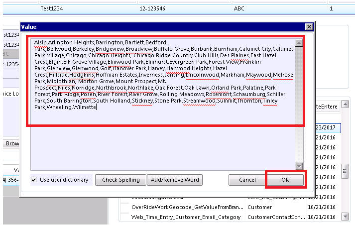 Exclude cities confirmation dialog