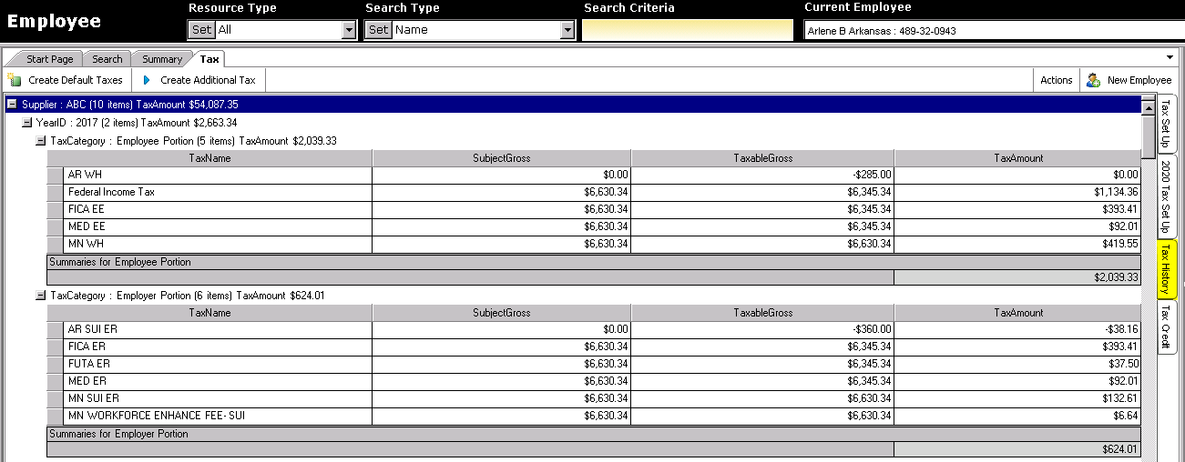 Tax History