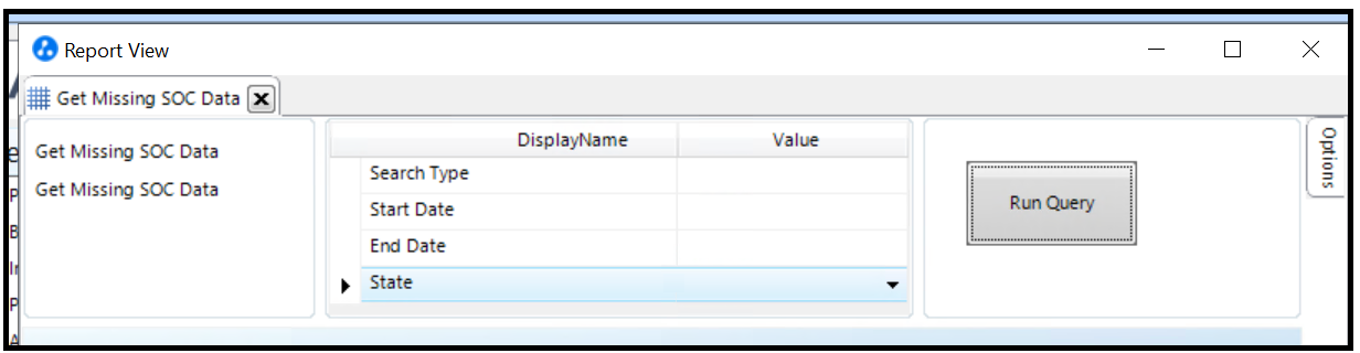 Get Missing SOC AQ parameters screen