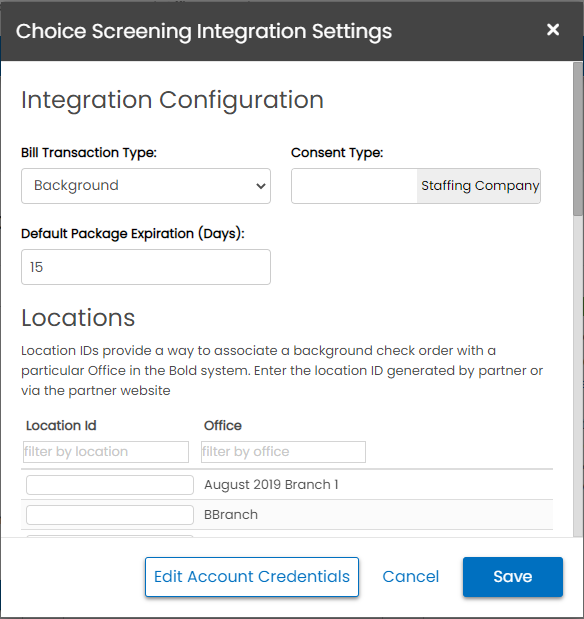 Marketplace integration configuration panel