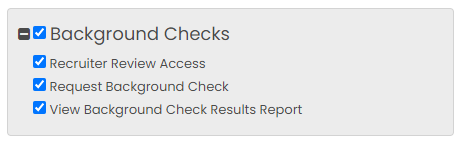 Background check user permissions settings