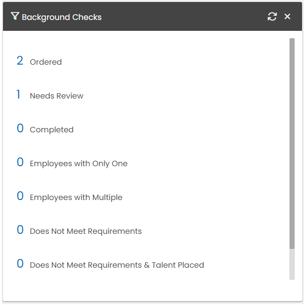 Background Check Widget views